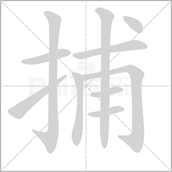 捕笔顺动图