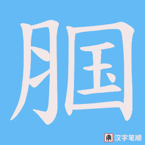 腘笔顺动图