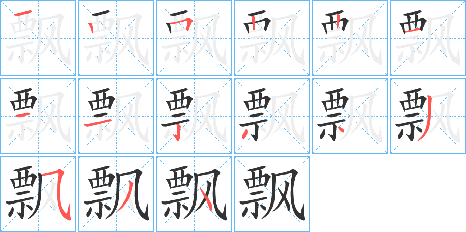 飘的写法图